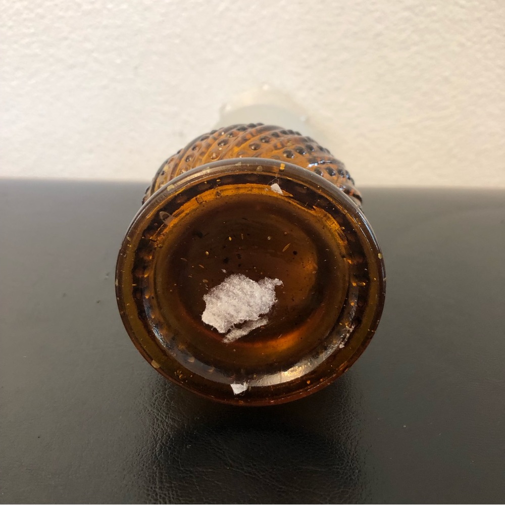 Vintage Miniature Amber Hobnail Glass Oil Lamp 8” - Picture 2 of 6